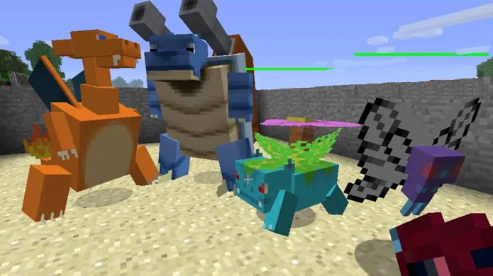 Pok?mon ? um dos muitos temas recorrentes em mods de Minecraft (Foto: YouTube)