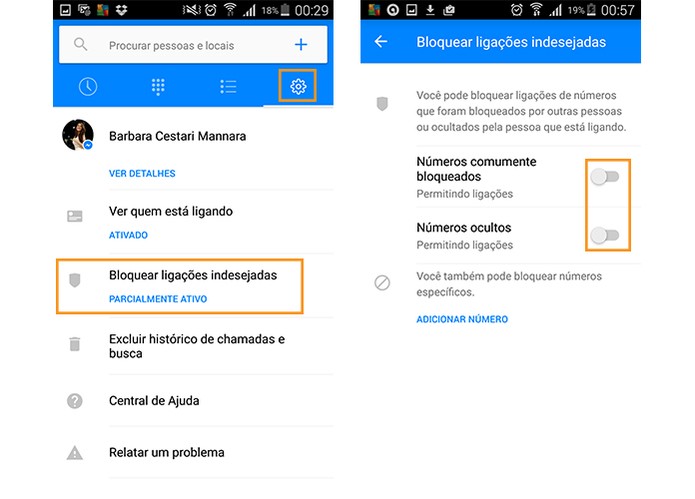 Bloquear ligações pelo app (Foto: Reprodução/Barbara Mannara)