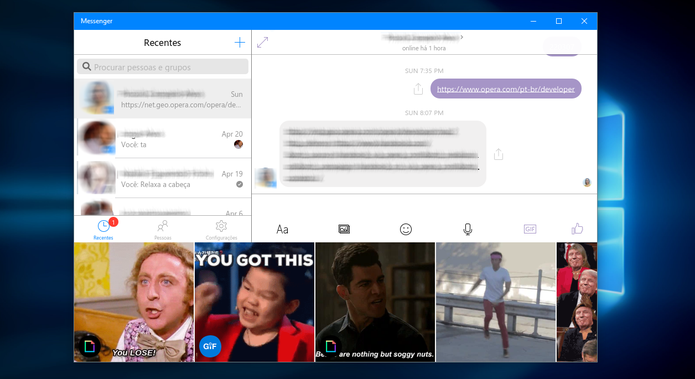 Messenger traz os conhecidos stickers e GIFs para o desktop (Foto: Reprodução/Paulo Alves)