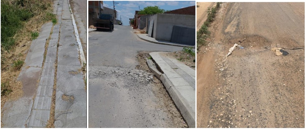 Obras da Codevasf em calçadas e meio-fio na Bahia também apresentam problemas. — Foto: Reprodução/CGU