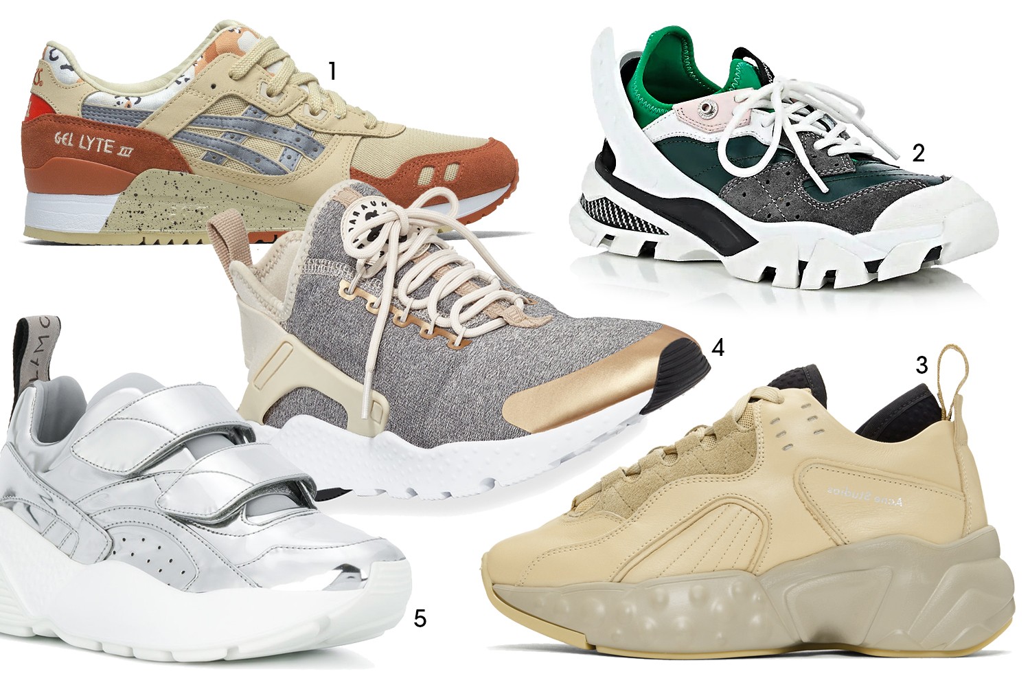 Ugly Shoes: 1. Asics 2. Calvin Klein 3. Acne 4. Nike 5. Stella McCartney (Foto: Reprodução)