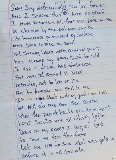 Poema de Tupac para Jadda Smith (Foto: Reprodução/Instagram)