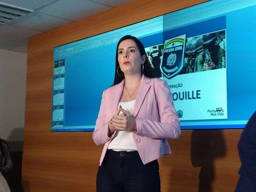 Delegada PatrÃ­cia Domingos Ã© titular da Delegacia de RepressÃ£o aos Crimes Contra a AdministraÃ§Ã£o e ServiÃ§os PÃºblicos de Pernambuco (Foto: Pedro Alves/G1)