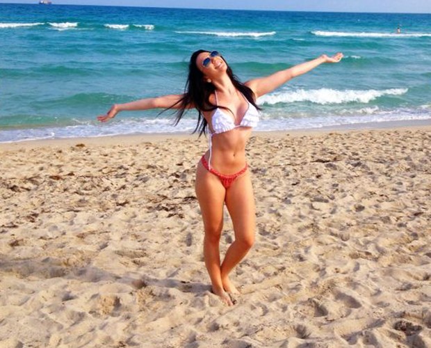 Gabrielle Cardoso curte a praia em Miami, nos Estados Unidos (Foto: Arquivo Pessoal)