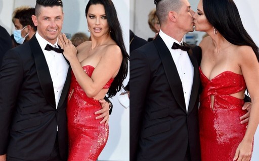 Adriana Lima beija o novo namorado no red carpet do Festival de Cinema de Veneza