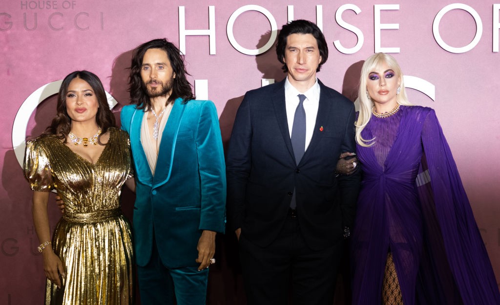LONDON, ENGLAND - NOVEMBER 09: Salma Hayek, Jared Leto, Adam Driver and Lady Gaga attend the UK Premiere Of "House of Gucci" at Odeon Luxe Leicester Square on November 09, 2021 in London, England. (Photo by Samir Hussein/WireImage) (Foto: Samir Hussein/WireImage)