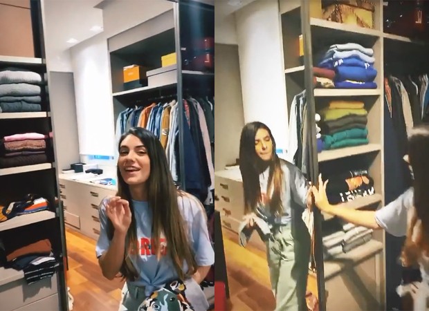 Jade Magalhães organiza o closet de Luan Santana (Foto: Reprodução/Instagram)