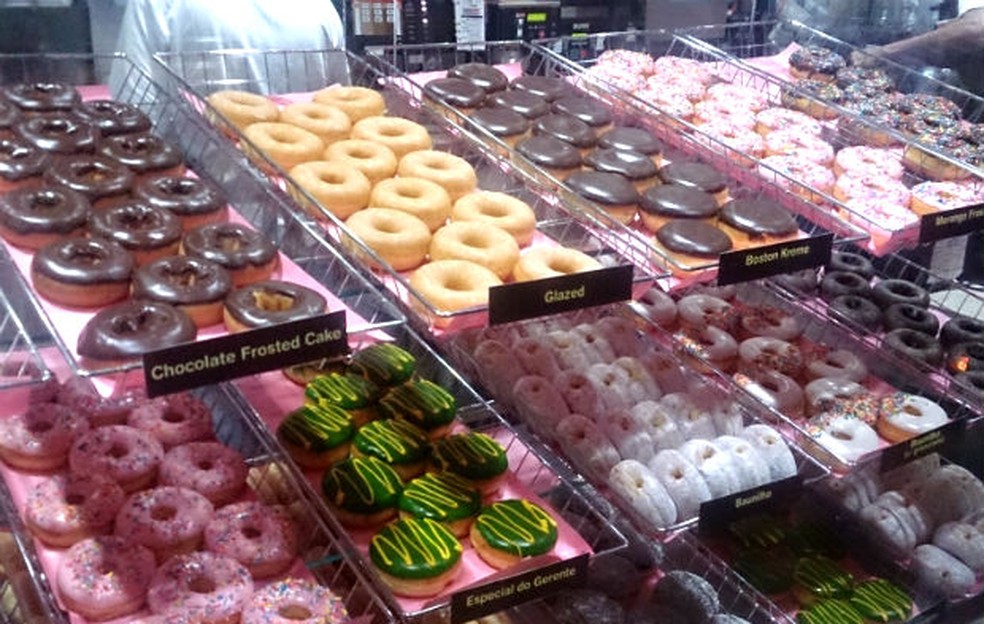 Balcão da lanchonete Dunkin' Donuts na quadra 404 Sul, no Distrito Federal (Foto: Mateus Rodrigues/G1)