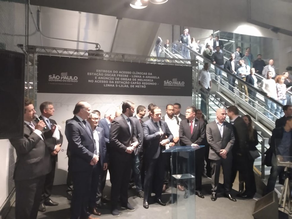 Doria inaugura acesso da estação Oscar Freire — Foto: Tahiane Stochero/G1