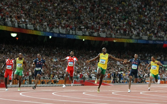 atletismo Usain Bolt adversários final Londres 2012 (Foto: AFP)