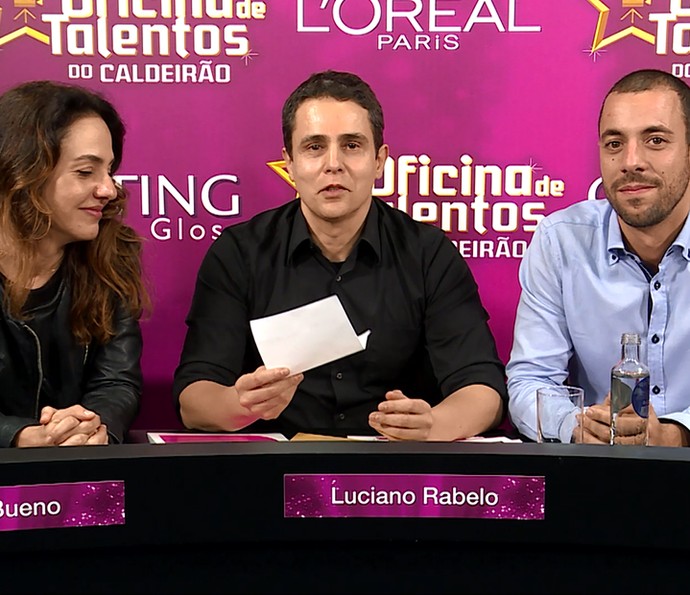 Os preparadores de elenco Bruna Bueno, Luciano Rabelo e Guilherme Gobbi escolheram as 4 semifinalistas (Foto: TV Globo)