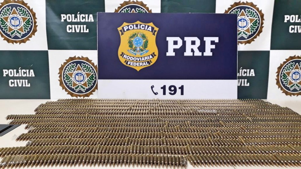 Munição apreendida pela PRF é apresentada na Desarme, na Zona Norte do Rio (Foto: Divulgação/Polícia Civil)