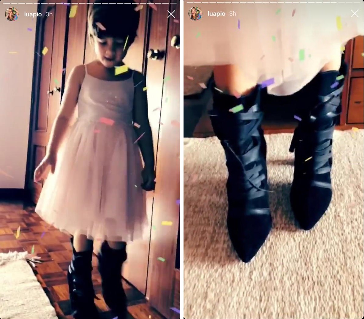 Liz, filha de Luana Piovani, usa as botas da mãe (Foto: Reprodução/Instagram)
