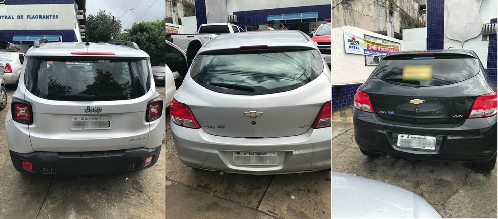 Foram apreendidos carros alugados que haviam sido vendidos em Alagoas, e um com pedido de busca e apreensÃ£o administrativa (Foto: DivulgaÃ§Ã£o/GIDG PC-AL)