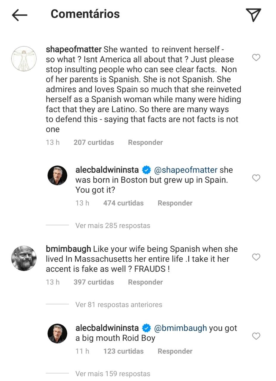 Alec Baldwin defende Hilaria Baldwin de críticas (Foto: Reprodução/Instagram)