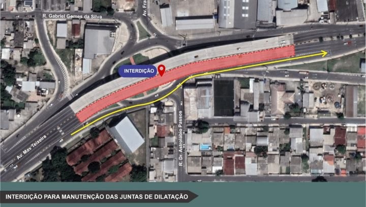 Pista de viaduto do Manoa ficará interditada para obras neste final de semana