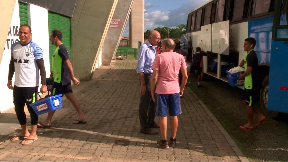Altos faz treino fechado no Albertão antes do duelo com o Vasco — Foto: Reprodução/TV Clube