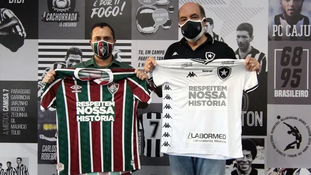 Presidentes Mário Bittencourt e Nelson Mufarrej se tornaram aliados — Foto: Vitor Silva / Botafogo
