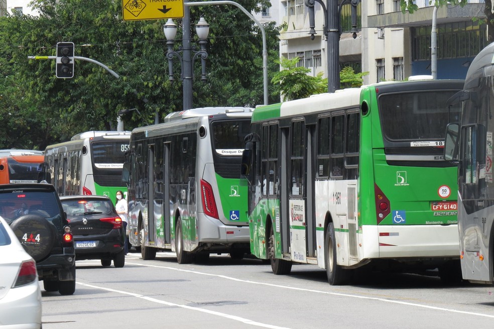 Ônibus do transporte público da cidade de São Paulo  — Foto: Saulo Dias/PhotoPress/Estadão Conteúdo