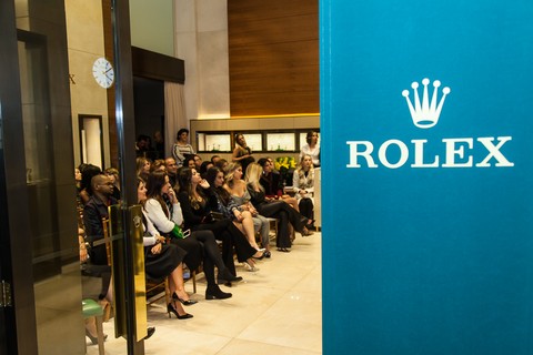 A boutique da Rolex foi o local escolhido para a celebração
