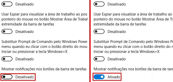 Ativando badges no Windows 10 (Foto: Reprodução/Edivaldo Brito)