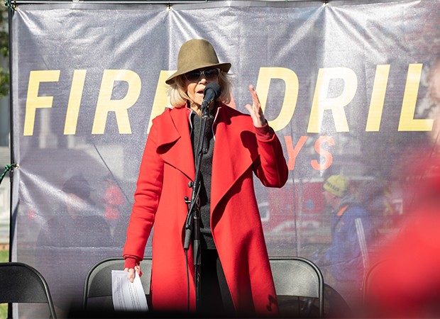 Jane Fonda em protesto (Foto: Getty Images)
