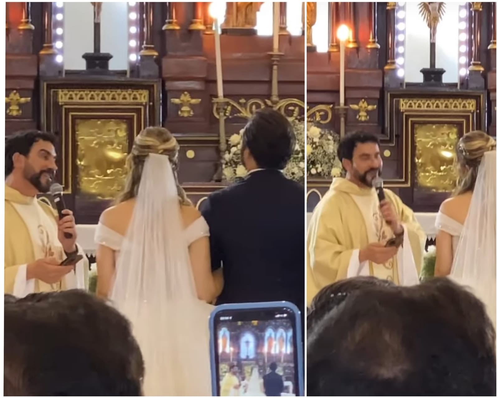 Padre Fábio de Melo celebra casamento de Solange Almeida e Monilton Moura (Foto: Reprodução/Instagram)