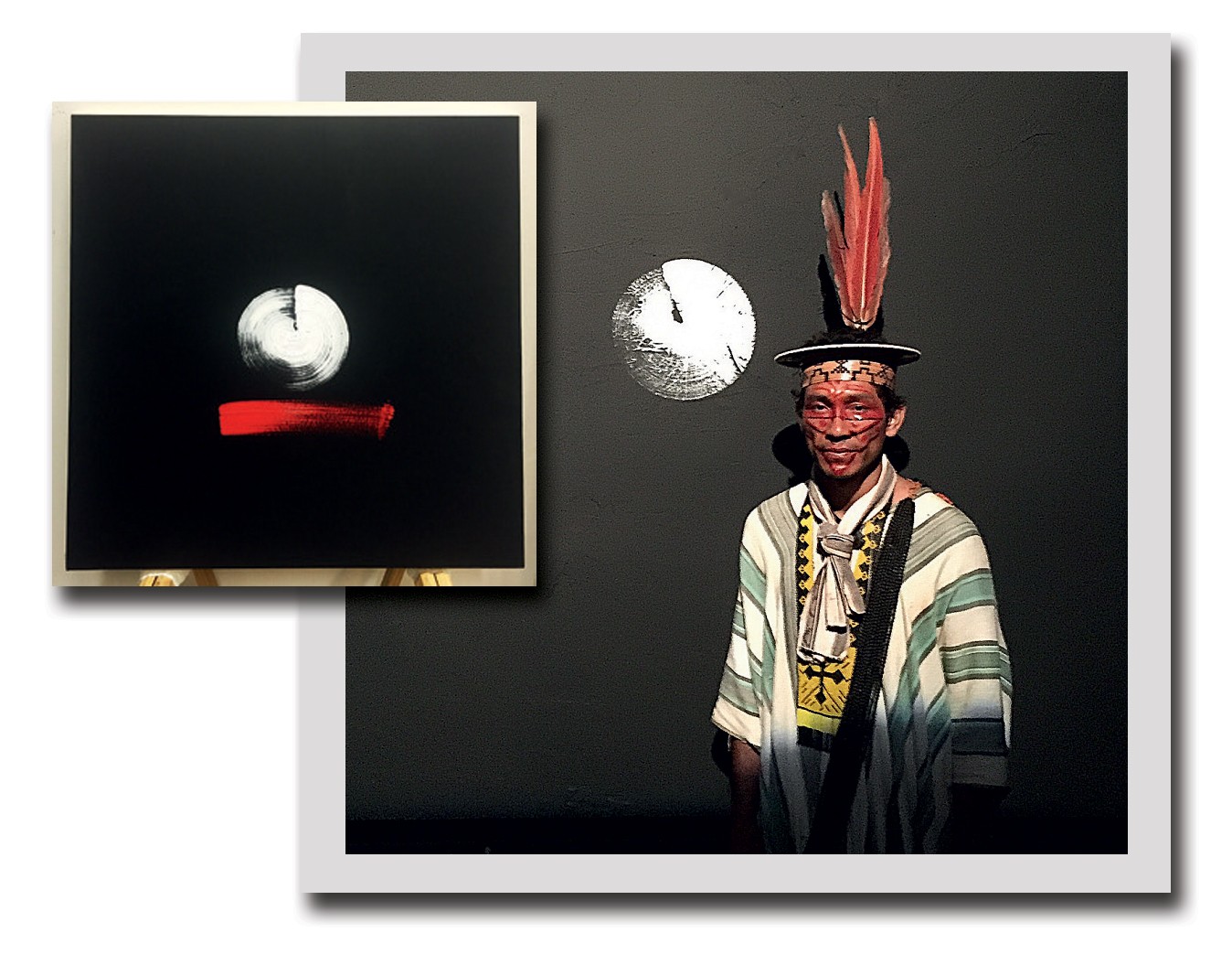 Veia artística Após debutar na Miami Art Basel, em 2011, com uma série de fotografias de Ipanema, Oskar levou à ArtRio, em setembro, uma instalação que unia projeções, fotos e sua primeira pintura (acima), inspirada na tribo Ashaninka, do Acre (Foto: Lynda Churilla e Divulgação)
