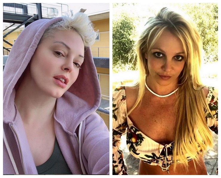 Rose McGowan e Britney Spears (Foto: Instagram)