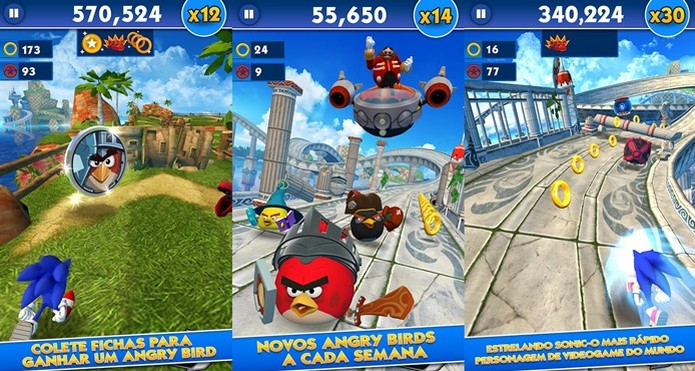 Os Angry Birds invadiram Seaside Hill e outros locais de Sonic Dash (Foto: Divulga??o) (Foto: Os Angry Birds invadiram Seaside Hill e outros locais de Sonic Dash (Foto: Divulga??o))