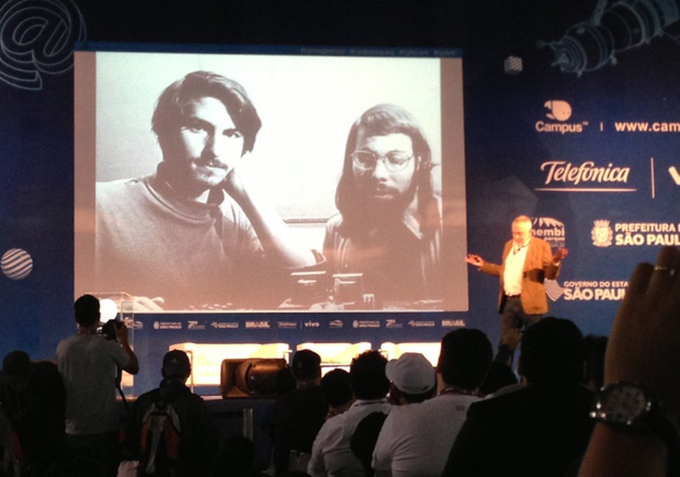 Nolan Bushnell fala sobre a dupla Steve Jobs e Steve Wozniak em 2013 — Foto: TechTudo/Nick Ellis