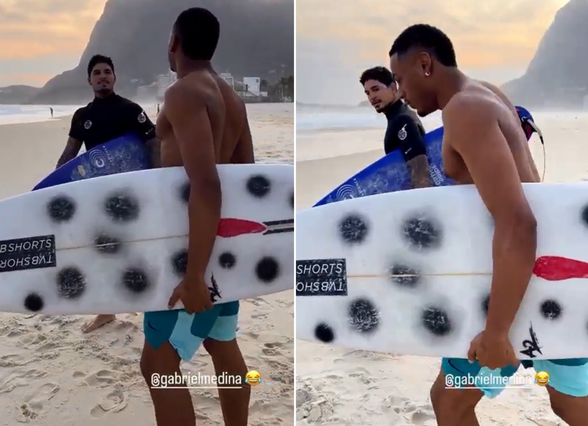 Gabriel Medina curte dia de praia com Paulo André (Foto: Reprodução/Instagram)