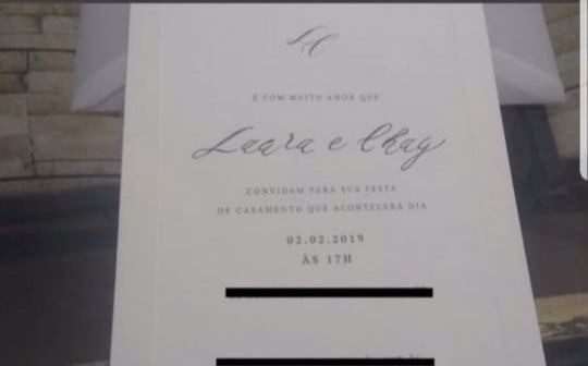 Convite de casamento de Chay e Laura (Foto: Instagram/Reprodução)