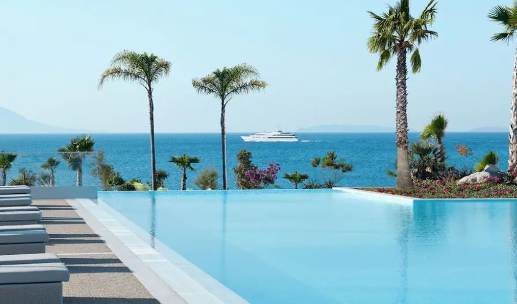 Ikos Aria, em Kefalos, na Grécia. — Foto: Reprodução