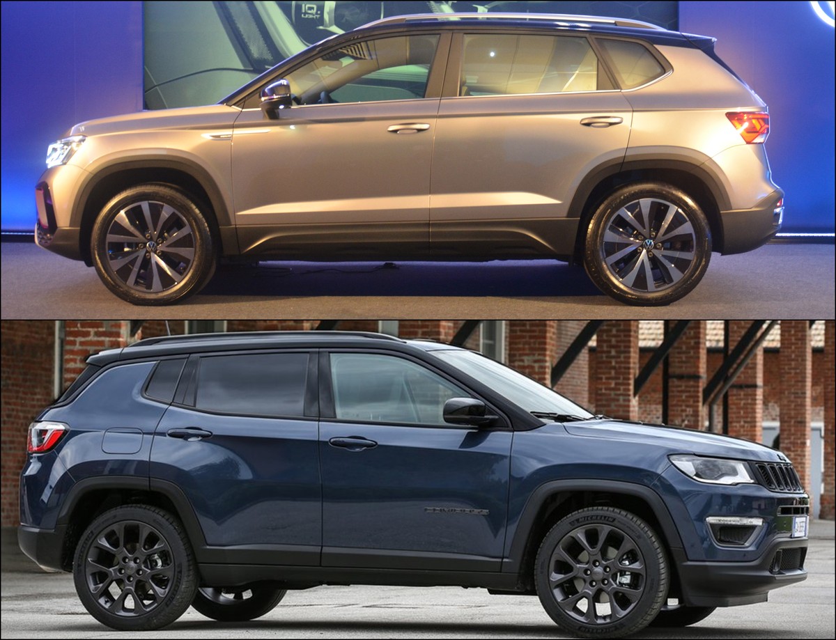 VW Taos X Jeep Compass compare motor, espaço e equipamentos dos SUVs
