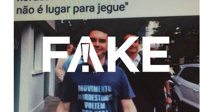 é Fake Imagem Que Mostra Flávio Bolsonaro Com Camiseta Com Ofensas