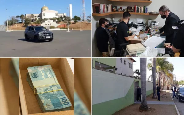 MP deflagra operação da Afipe, em Trinadade e mira padre Robson em Goiás — Foto: Montagem/G1