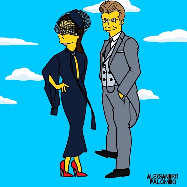Victoria Beckham e David Beckham viram personagens de Os Simpsons (Foto: Instagram/Reprodução)