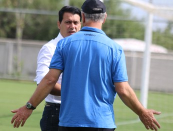Diretor executivo Rui Costa e técnico Felipão Grêmio  (Foto: Eduardo Moura/Globoesporte.com)