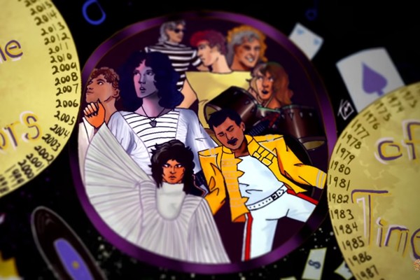 Uma das cenas dos novos clipes do Queen produzidos por fãs e com homenagens aos músicos Brian May, Freddie Mercury, John Deacon e Roger Taylor (Foto: Reprodução)