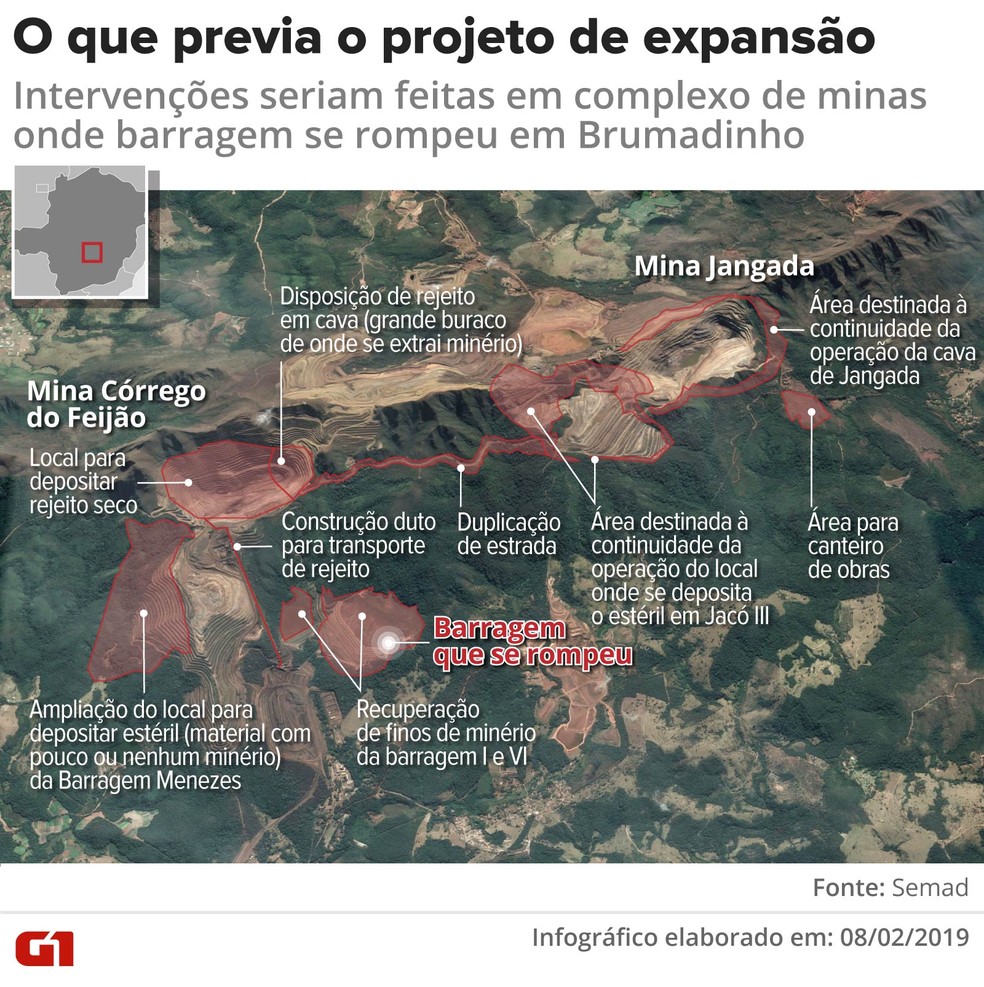 Projeto de expansão da Vale em complexo de minas em Brumadinho — Foto: Igor Estrella/G1