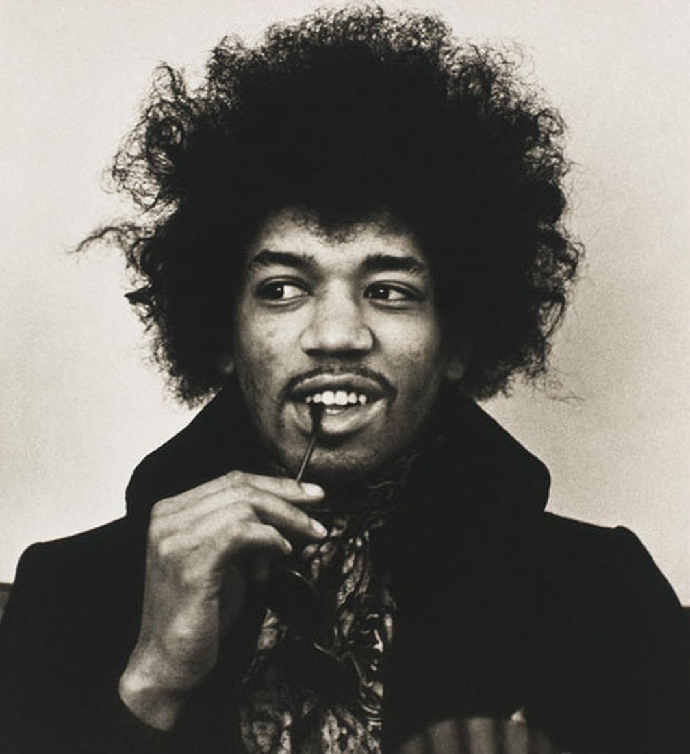 Jimi Hendrix em foto tirada por Linda McCartney — Foto: National Portrait Gallery