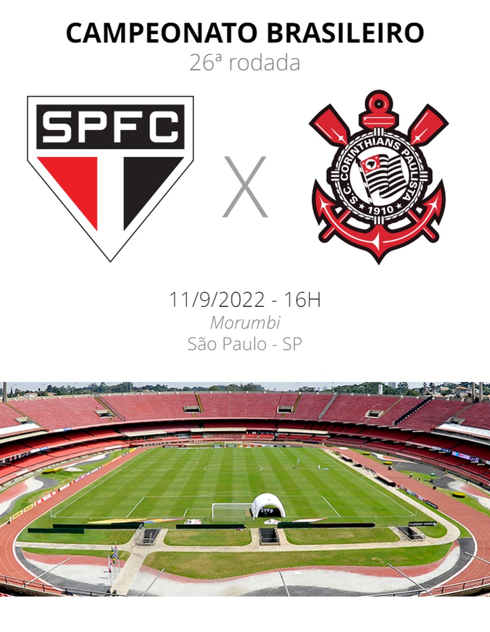 Ficha São Paulo x Corinthians — Foto: ge