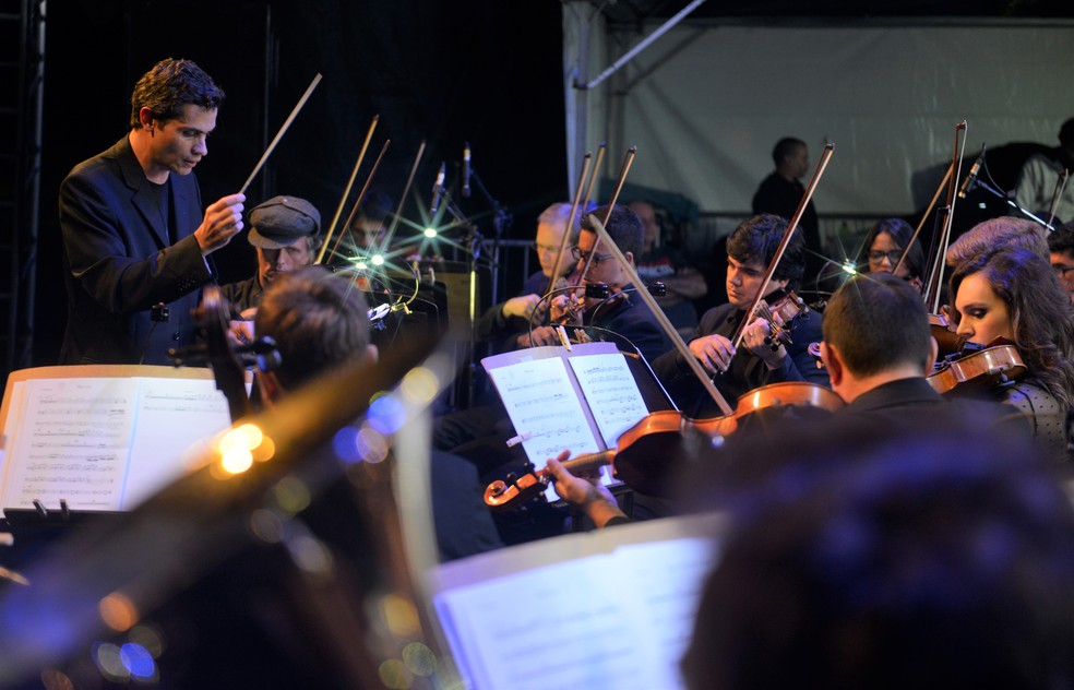 Orquestra Sinfônica de Indaiatuba em concerto  — Foto: Eliandro Figueira/PMI