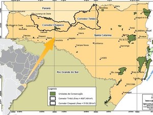 Mapa mostra áreas de corredores ecológicos (Foto: Fatma/Divulgação)