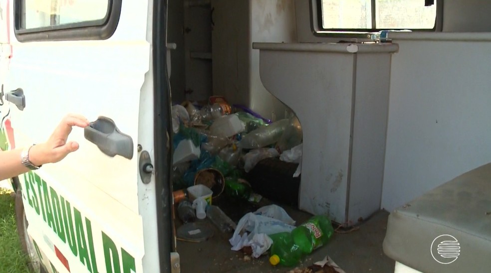 Lixo e vezes se acumulam em microcela no Piauí (Foto: Reprodução/TV Clube)