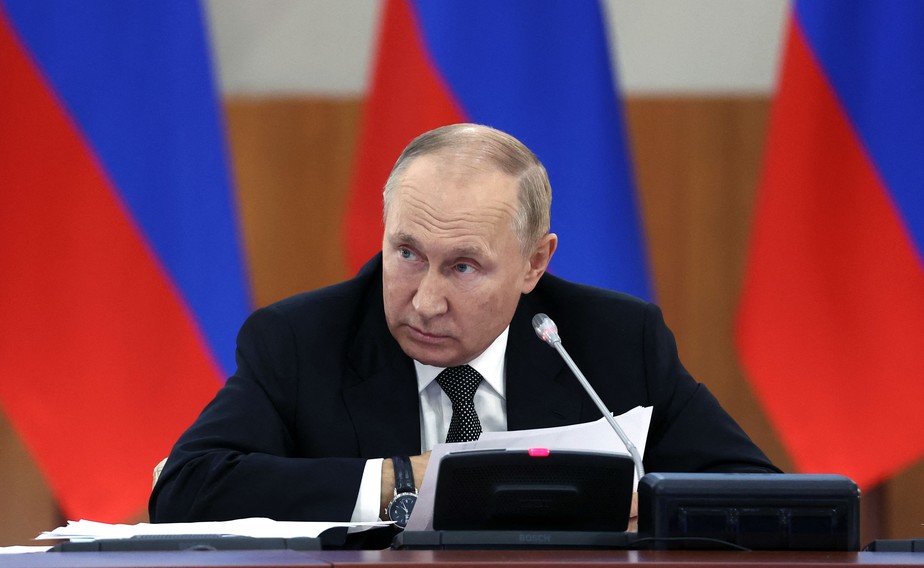 O presidente russo Vladimir Putin em encontro da Presidência de Conselho de Estado