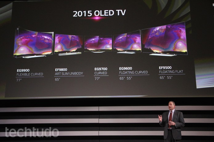 Modelos de TV OLED da LG (Foto: Fabrício Vitorino/TechTudo)