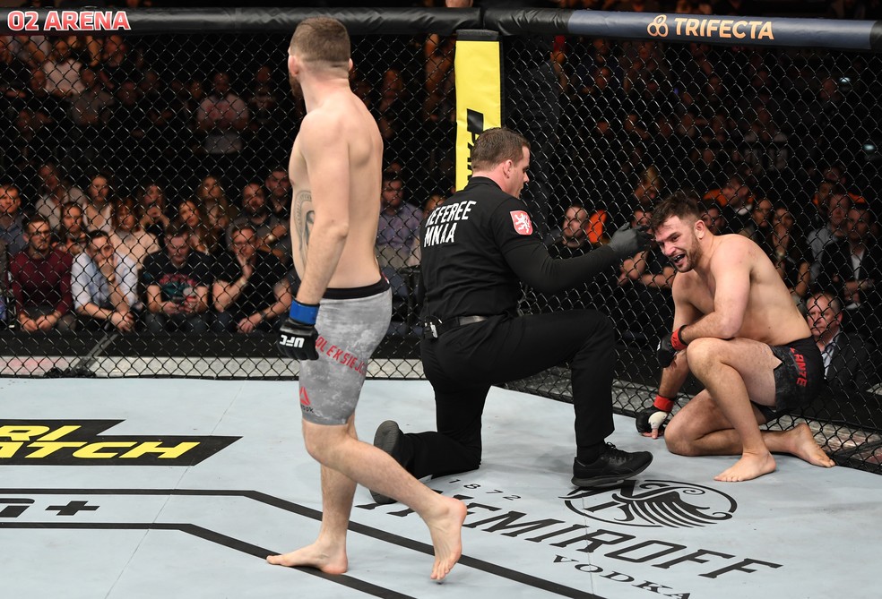 Michal Oleksiejczuk nocauteou Gian Villante no primeiro round no UFC Praga â?? Foto: Getty Images