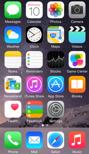 Tela inicial do iPhone rodando iOS 8 (Foto: Divulgação/Apple)